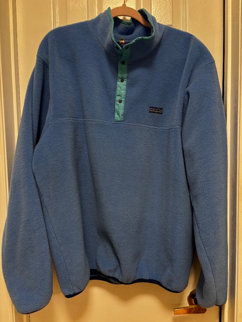 Patagonia Synchilla Snap-T Fleece Pullover Blue Teal Men's XL Vintage Style